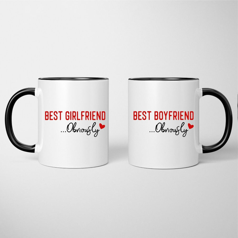 Valentines Coffee Mug, Funny Anniversary Mug, BF GF His Hers Coffee Mugs, First Valentine's Day Gift Ideas, Romantic Mugs, Couple Cups