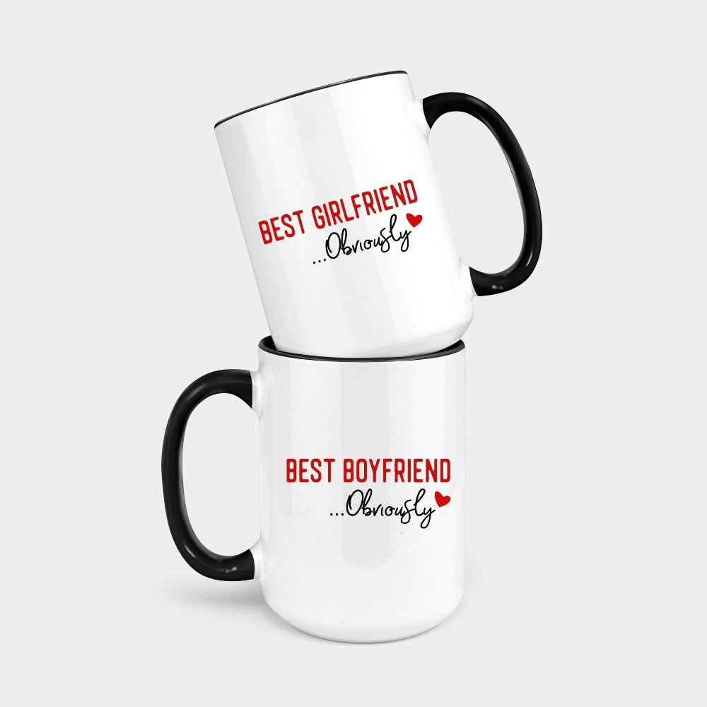 Valentines Coffee Mug, Funny Anniversary Mug, BF GF His Hers Coffee Mugs, First Valentine's Day Gift Ideas, Romantic Mugs, Couple Cups