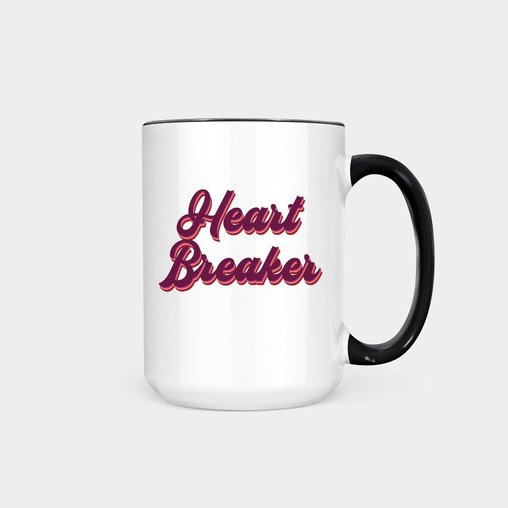 Valentines Coffee Mug, Funny Valentine Mug for Boyfriend, Beverage Ceramic Heart Breaker Valentine's Mug, Vday Valentine Gift For Her 