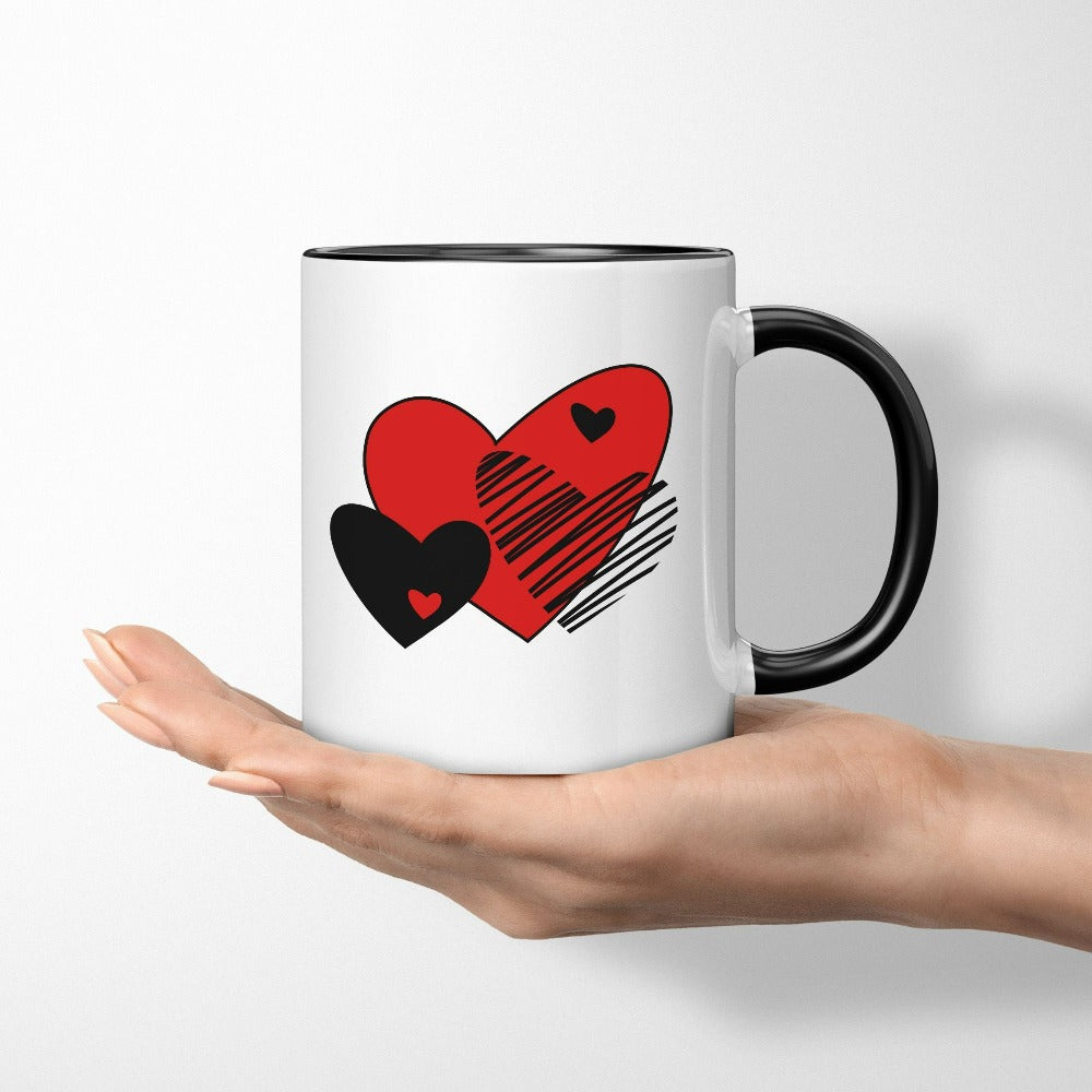 Valentines Coffee Mug Gift for Her Him, Valentine's Day Teacher Mug, Cute Valentine Heart Mug, VDay Valentines Heart Cup, Ceramic Mug