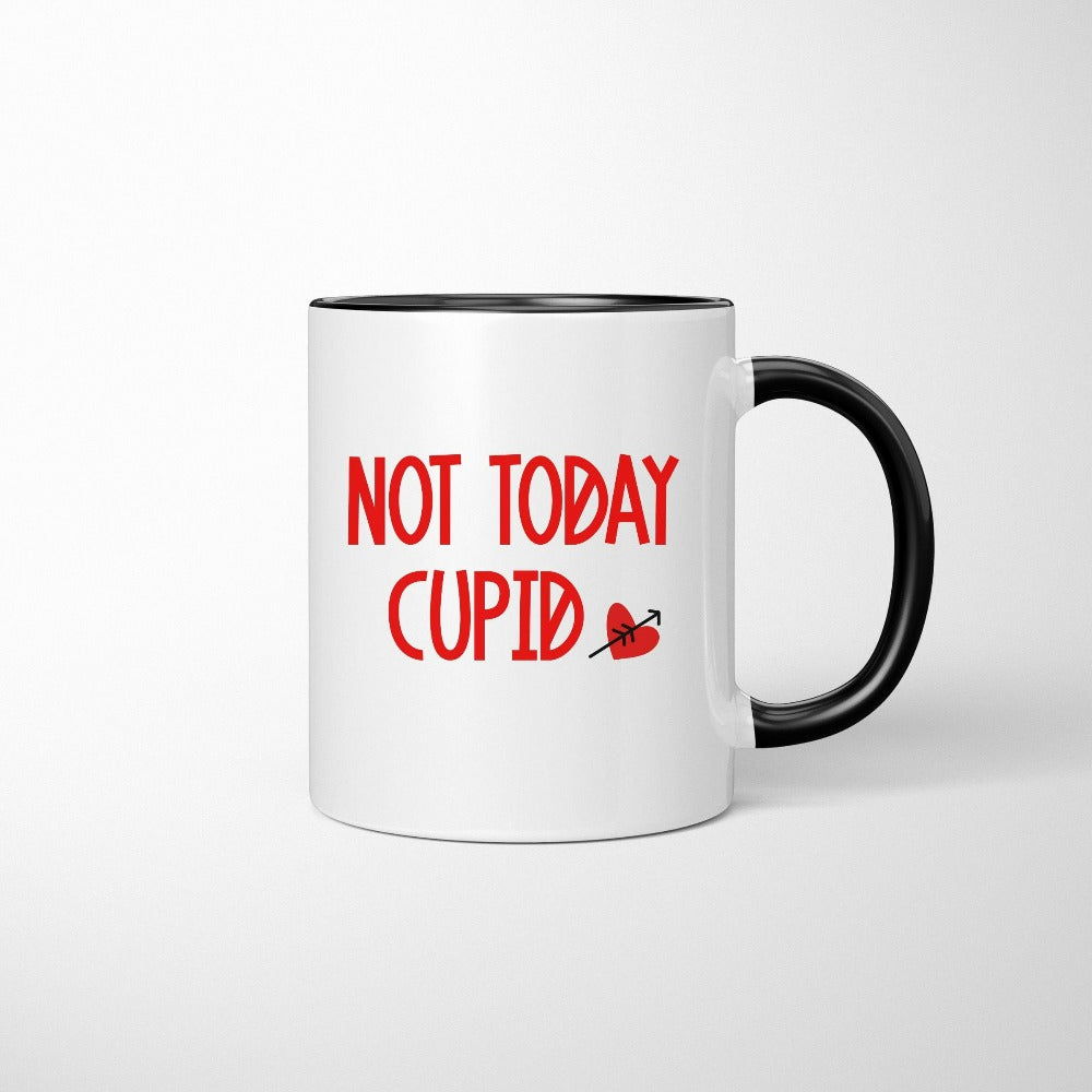 Valentines Coffee Mug, Singles Valentine Mugs, Hot Chocolate Mug, Gift for Valentine's Day, Holiday Vday Ceramic Cup Present, Women Heart Mug