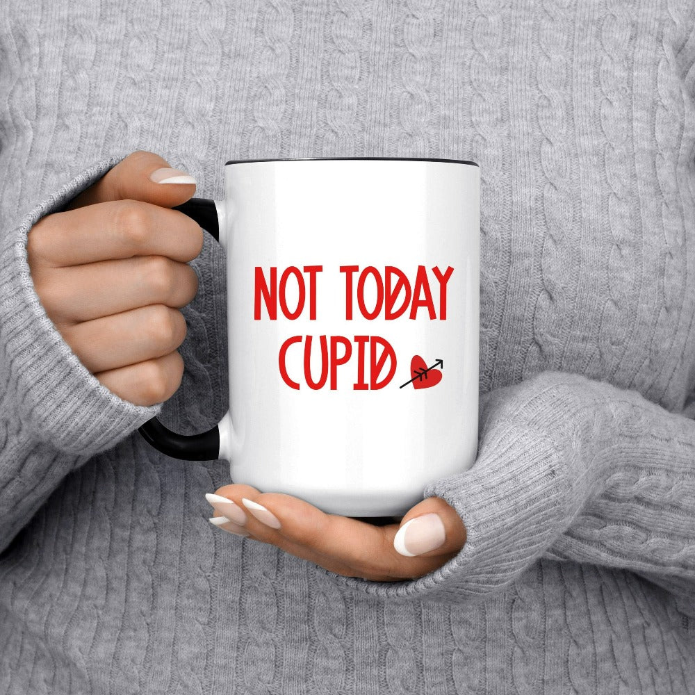 Valentines Coffee Mug, Singles Valentine Mugs, Hot Chocolate Mug, Gift for Valentine's Day, Holiday Vday Ceramic Cup Present, Women Heart Mug