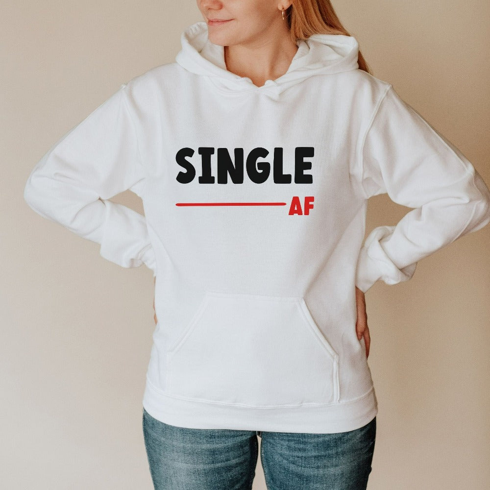 Valentines Crewneck Sweatshirt, Single AF Sweater, Funny Valentine's Day Shirt, Galentine Sweatshirt, Valentine Gift for Single Mom