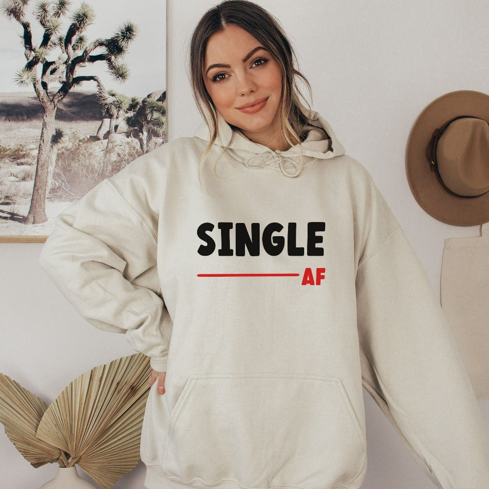 Valentines Crewneck Sweatshirt, Single AF Sweater, Funny Valentine's Day Shirt, Galentine Sweatshirt, Valentine Gift for Single Mom