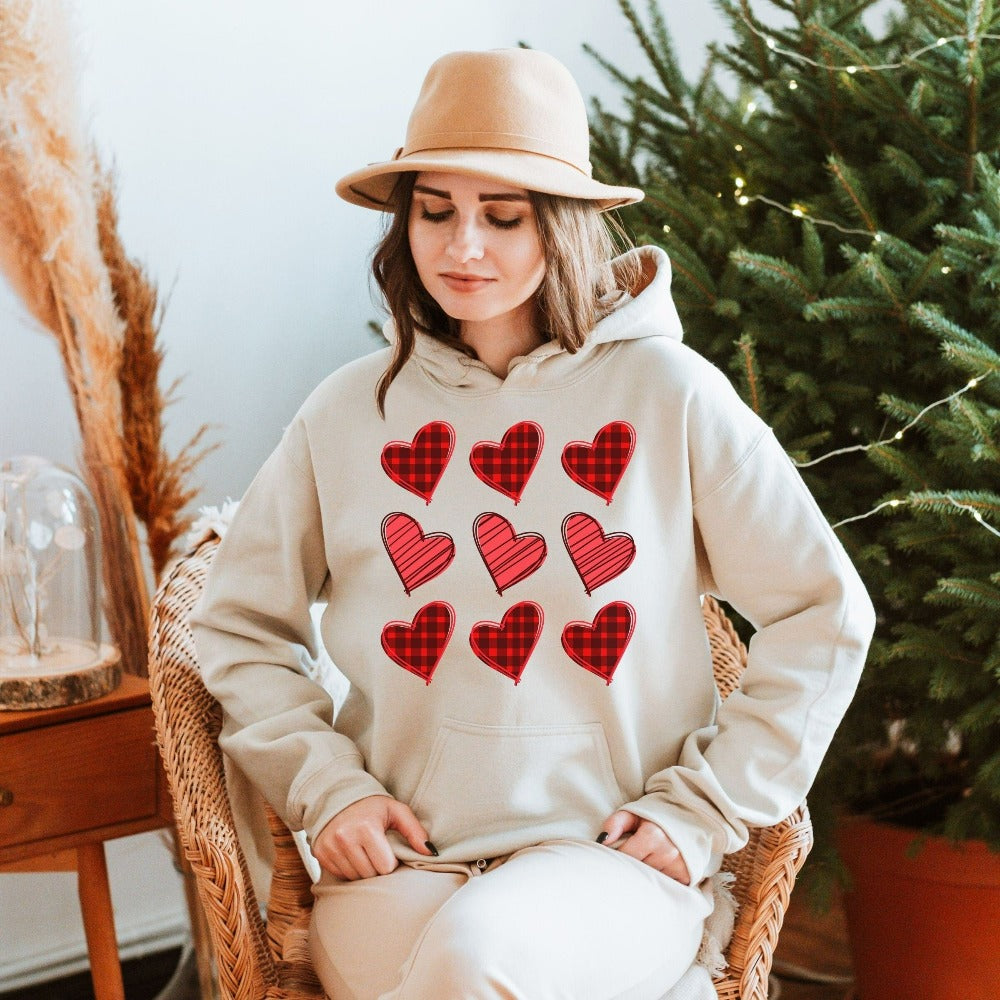 Valentines Crewneck Sweatshirt, Teacher Valentine Gift, Valentine's Day Hoodie for Kids Toddler, Love Heart Day Couple Shirt 