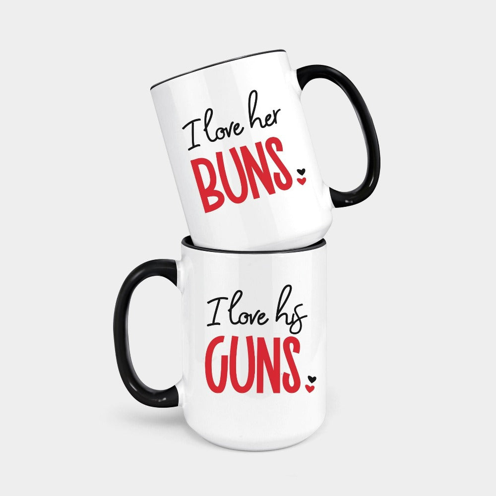 I Love His Guns, I Love Her Buns Mug – Jonomea