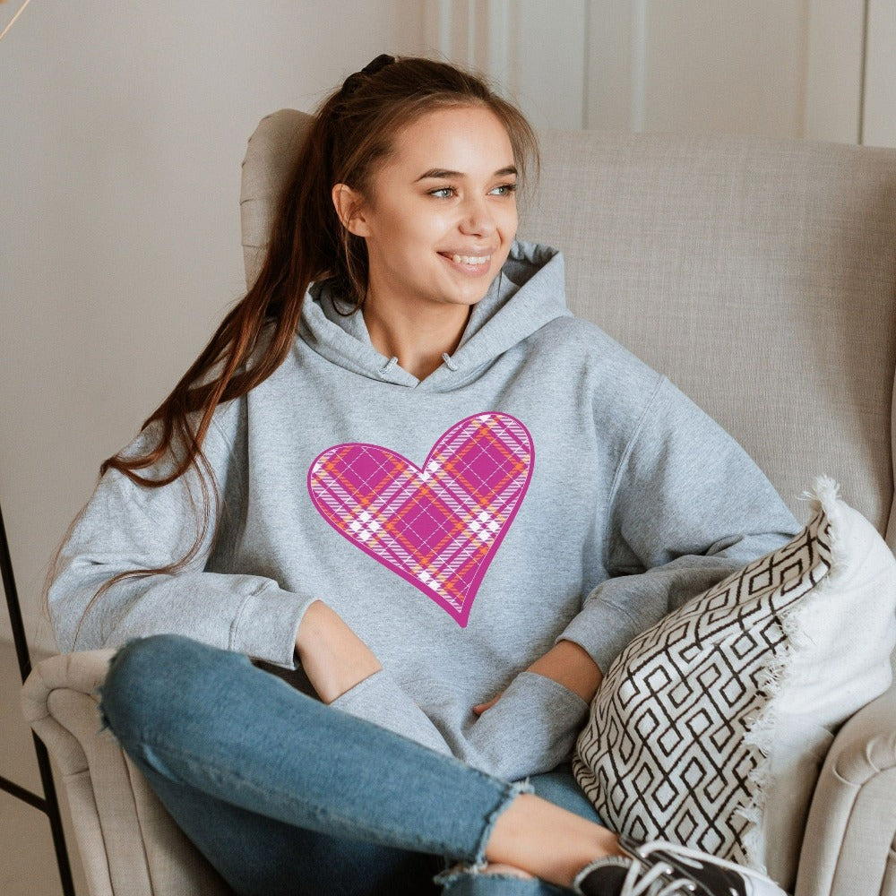 Valentines Day Shirt for Women, Teachers Valentine Hoodie, Matching Heart Sweatshirt, Valentine's Day Gift for Mom Wife Sister 