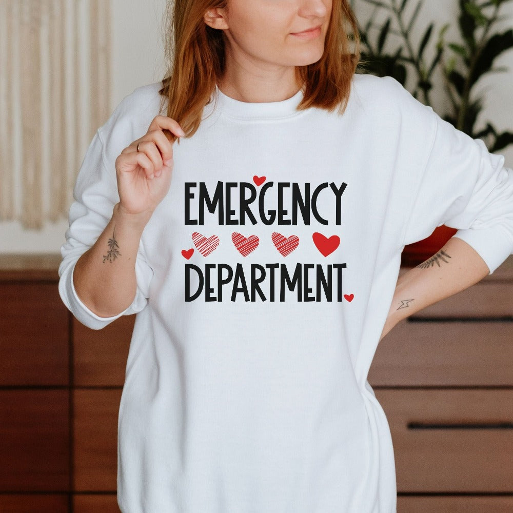 Valentines Day Sweatshirt, Emergency Room Tech Shirt, Nurse Valentines Sweater, Future Nurse Valentine Shirt, Medical Assistant Gift