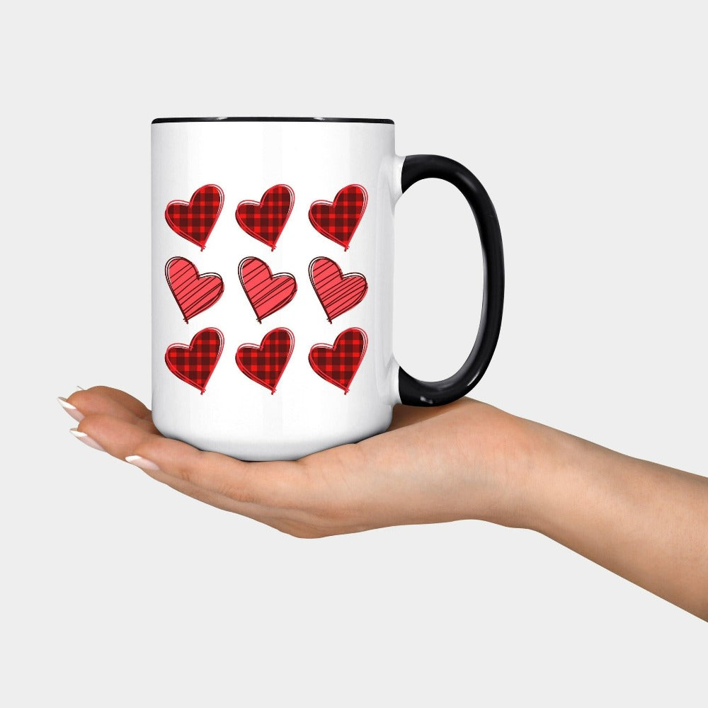 Valentines Heart Cup, Teachers Valentines Coffee Mug, Lovely Gift for Valentine's Hearts Day, Ceramic Mug for Her, Valentine Day Gift