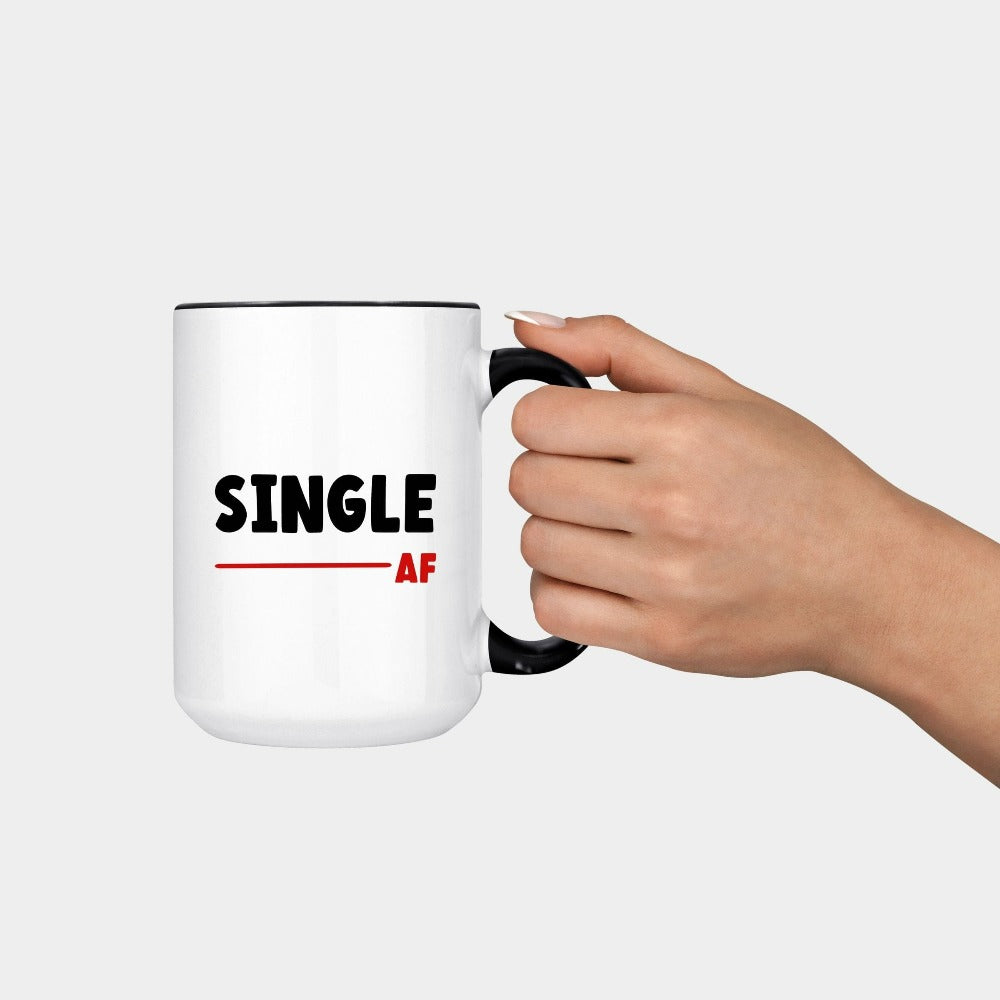 Valentines Mug, Valentine's Day Ceramic Mug, Funny Newly Single Cups, Breakup Divorced Gifts, Valentines Coffee Mug for Single Friend 