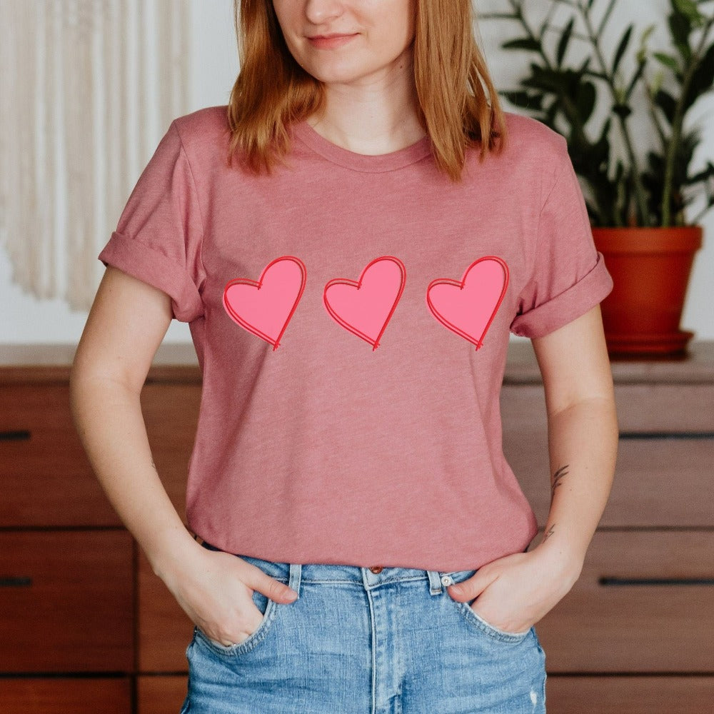 Valentines T-Shirt, Heart Love Shirt, Graphic Valentines Day Tee, Matching Valentines Outfit for Women, Group Hearts Day Shirt