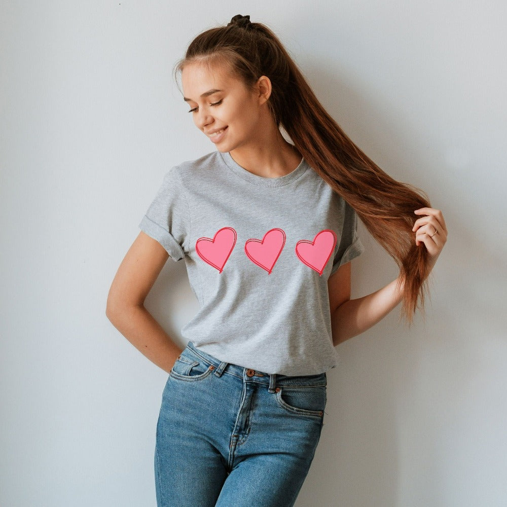 Valentines T-Shirt, Heart Love Shirt, Graphic Valentines Day Tee, Matching Valentines Outfit for Women, Group Hearts Day Shirt