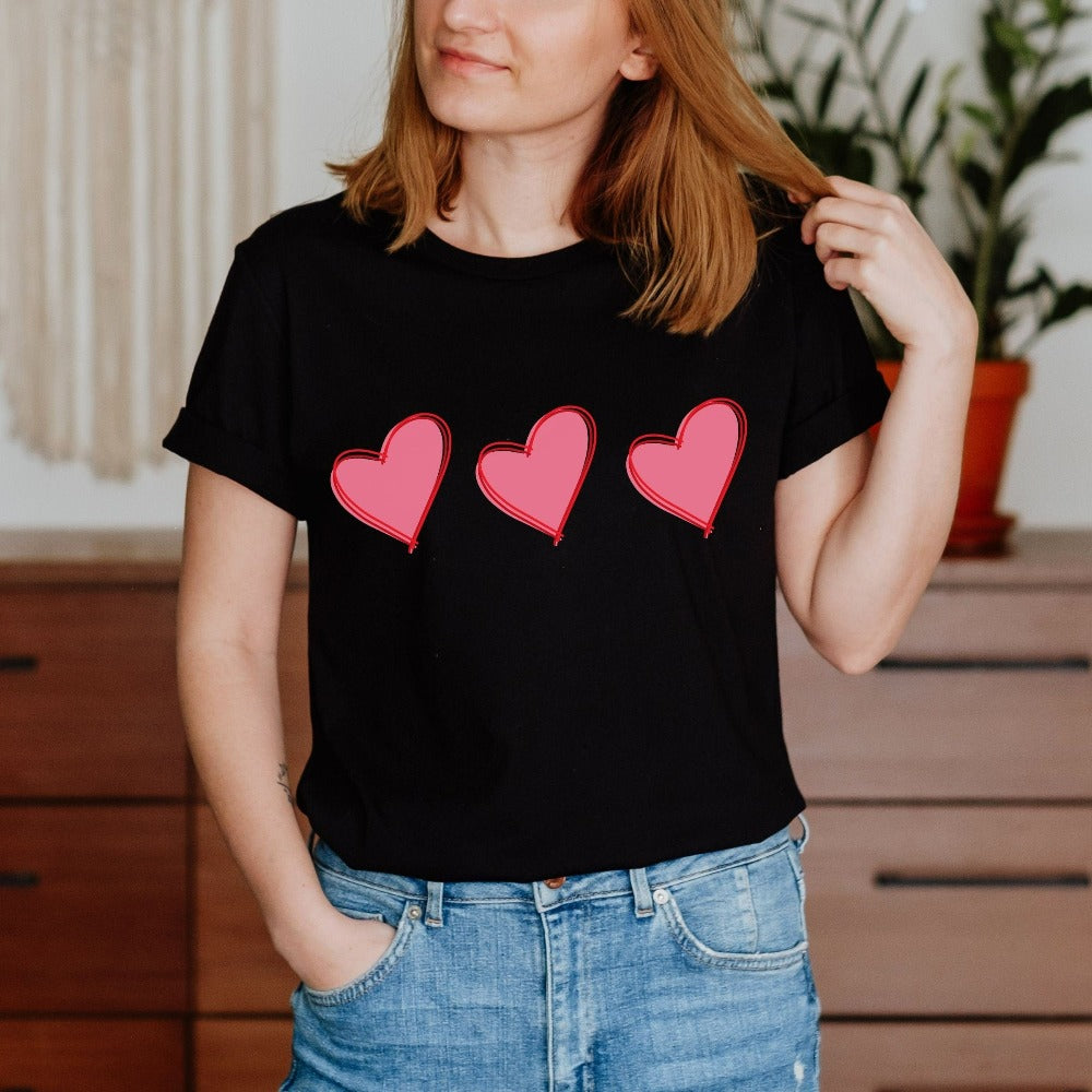 Valentines T-Shirt, Heart Love Shirt, Graphic Valentines Day Tee, Matching Valentines Outfit for Women, Group Hearts Day Shirt