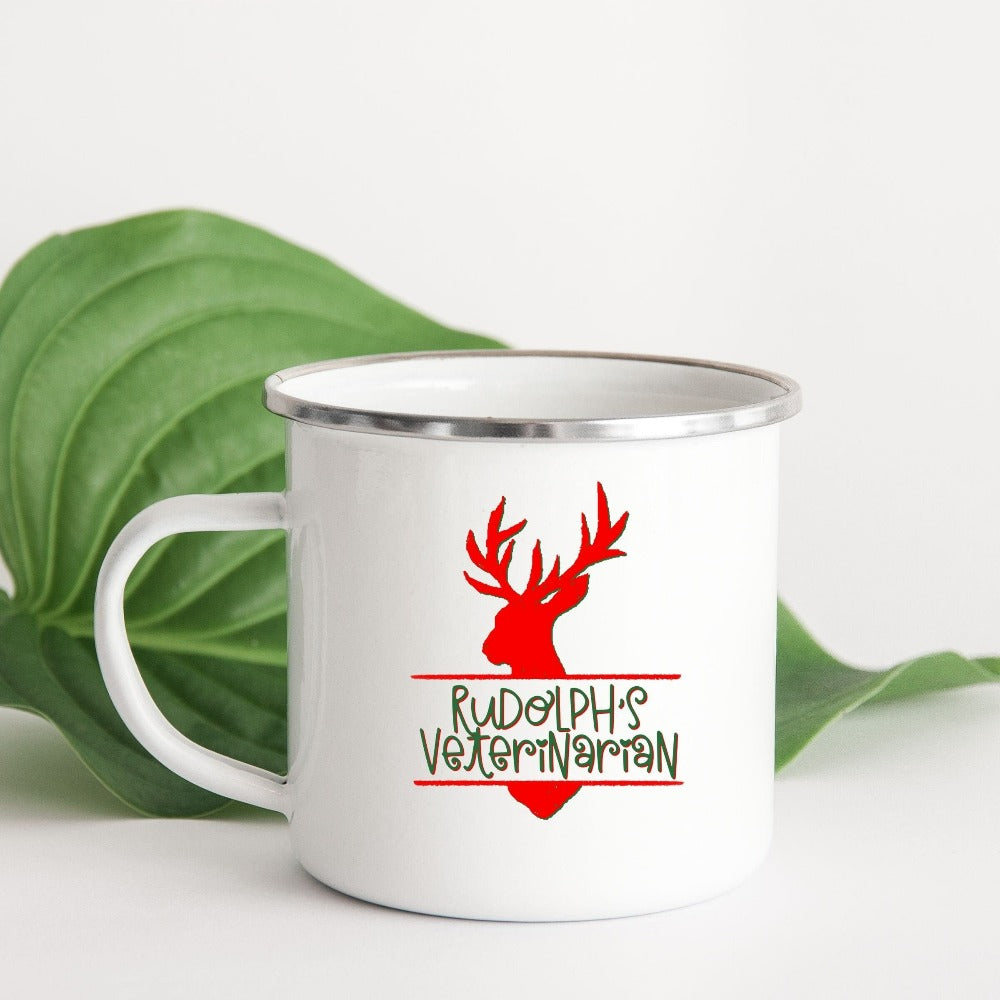 Vet Christmas Mug, Veterinarian Christmas Gift, Inspirational Christmas Mug for Vet School Student Graduate, Funny Rudolph Coffee Mug for Animal Doctor