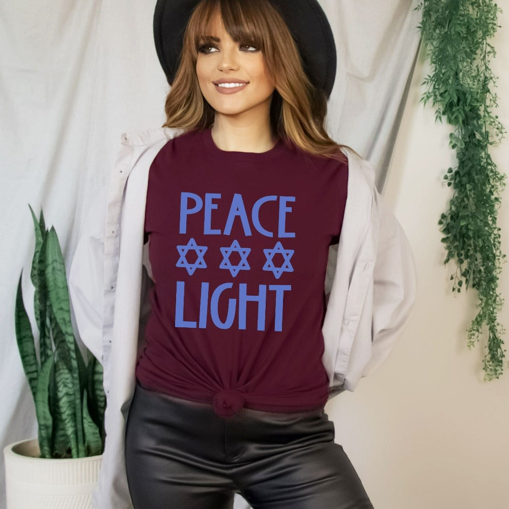 Women Hanukkah Top, Passover Shirt, Bar Mitzvah Gift Ideas, Magen David T-Shirt, Happy Sukkot T-shirt, Lag b omer Matching Tee
