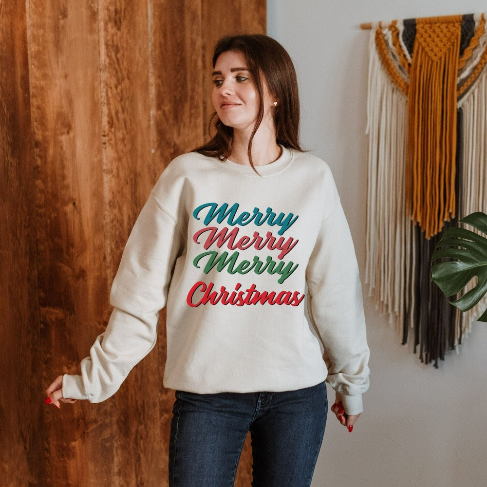 Women's Christmas Sweater, Unisex Retro Christmas Holiday Outfit, Holiday Season Sweatshirt, Family Christmas Gift Idea for Mom Her