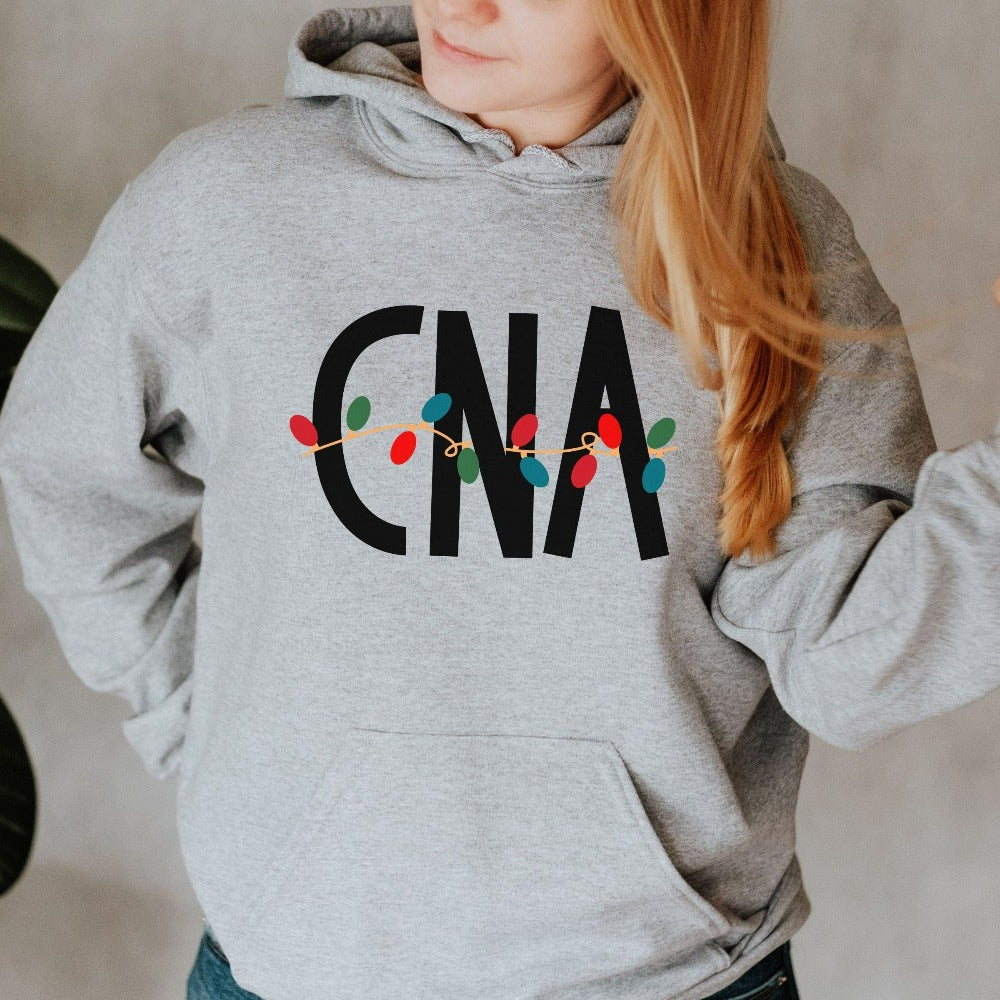 Women's Holiday Sweatshirt, CNA Sweater for Christmas, Certified Nursing Assistant Sweatshirt, Christmas Top, Future Nurse Xmas Gift