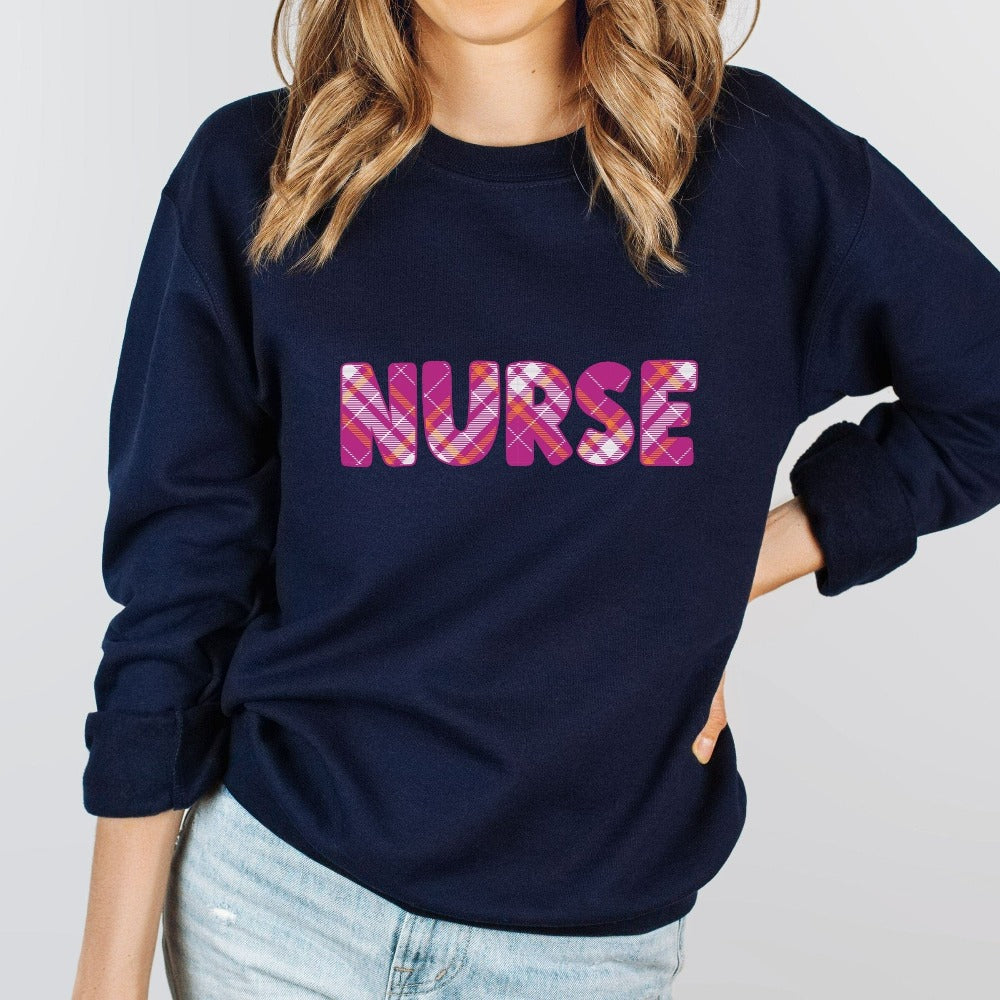 Women's Holiday Sweatshirt, Nurse Christmas Sweater, Ugly Christmas Present, Cute Nurse Sweatshirt, Gift for New Nurse, Nurse Outfit