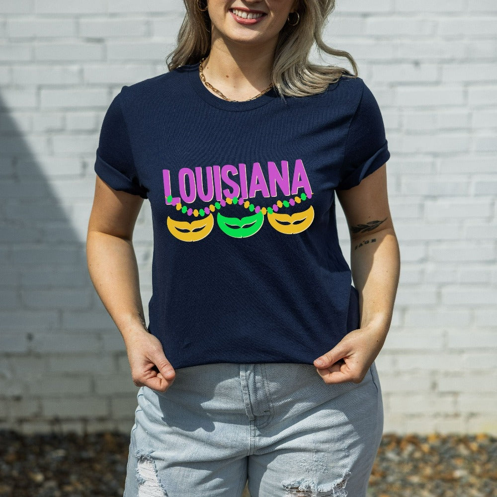 Women's Mardi Gras Shirt, Couples Louisiana T-Shirt, Mardi Gras Shirt, Shrove Tuesday Gift, New Orleans T-Shirt, Fat Tuesday