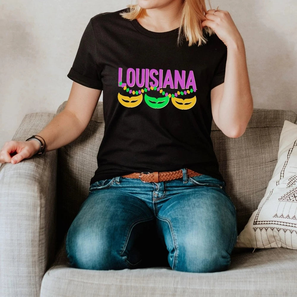 Louisiana Mask Beads T-Shirt Lt. Gray Heather / INFANT-18-24 Months