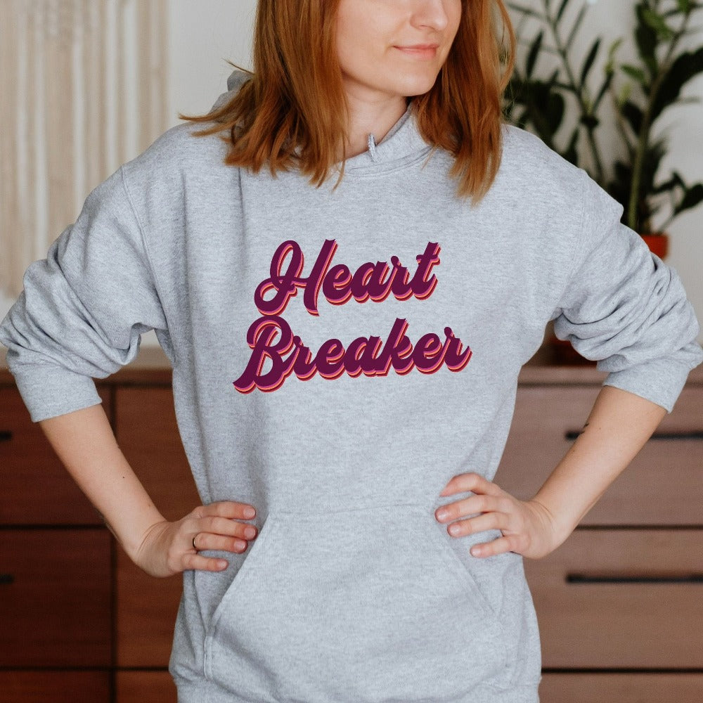 Women's Valentines Day Sweatshirt, Heart Breaker Valentine Hoodie, Cute Honeymoon Valentines Day Shirt, First Valentine Gifts