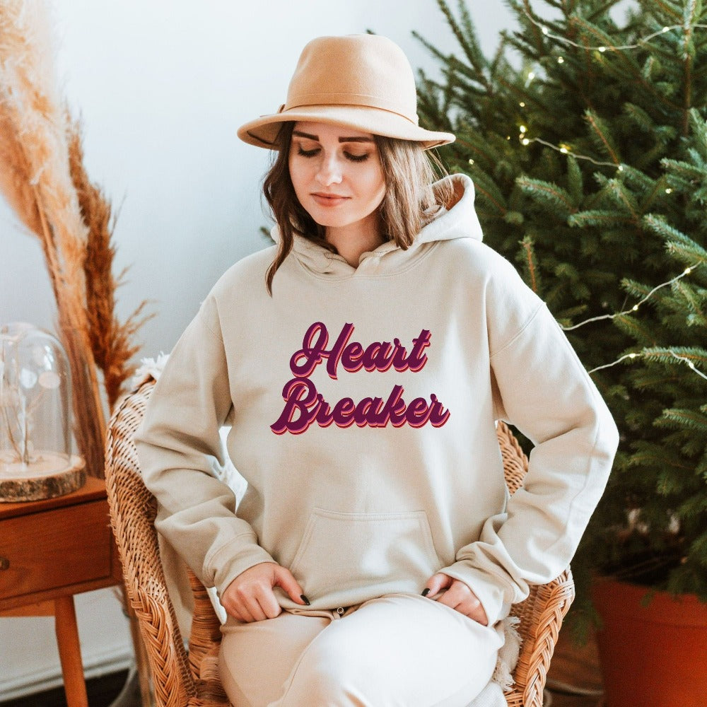 Women's Valentines Day Sweatshirt, Heart Breaker Valentine Hoodie, Cute Honeymoon Valentines Day Shirt, First Valentine Gifts