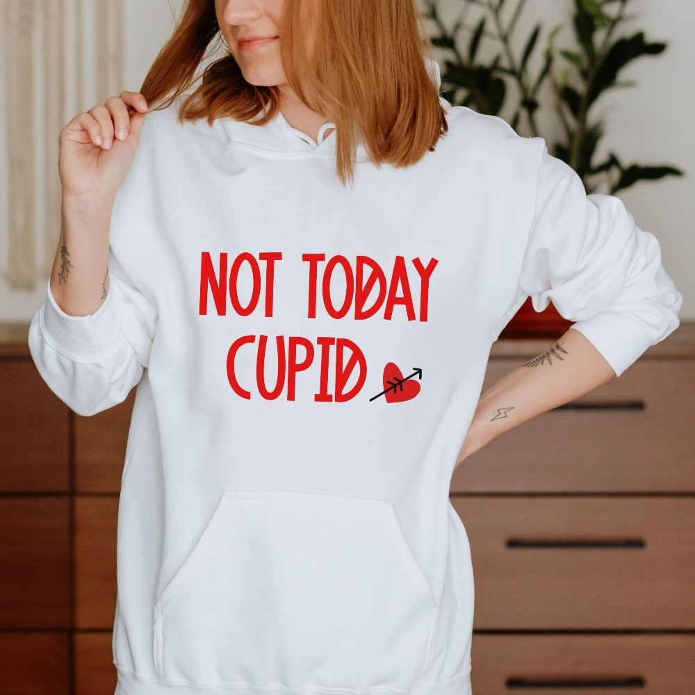 Women Valentine's Day Gift, Funny Valentines Shirt, Not Today Cupid Shirt, Sarcastic Valentine Sweatshirt, Anti Valentines Day Shirt 