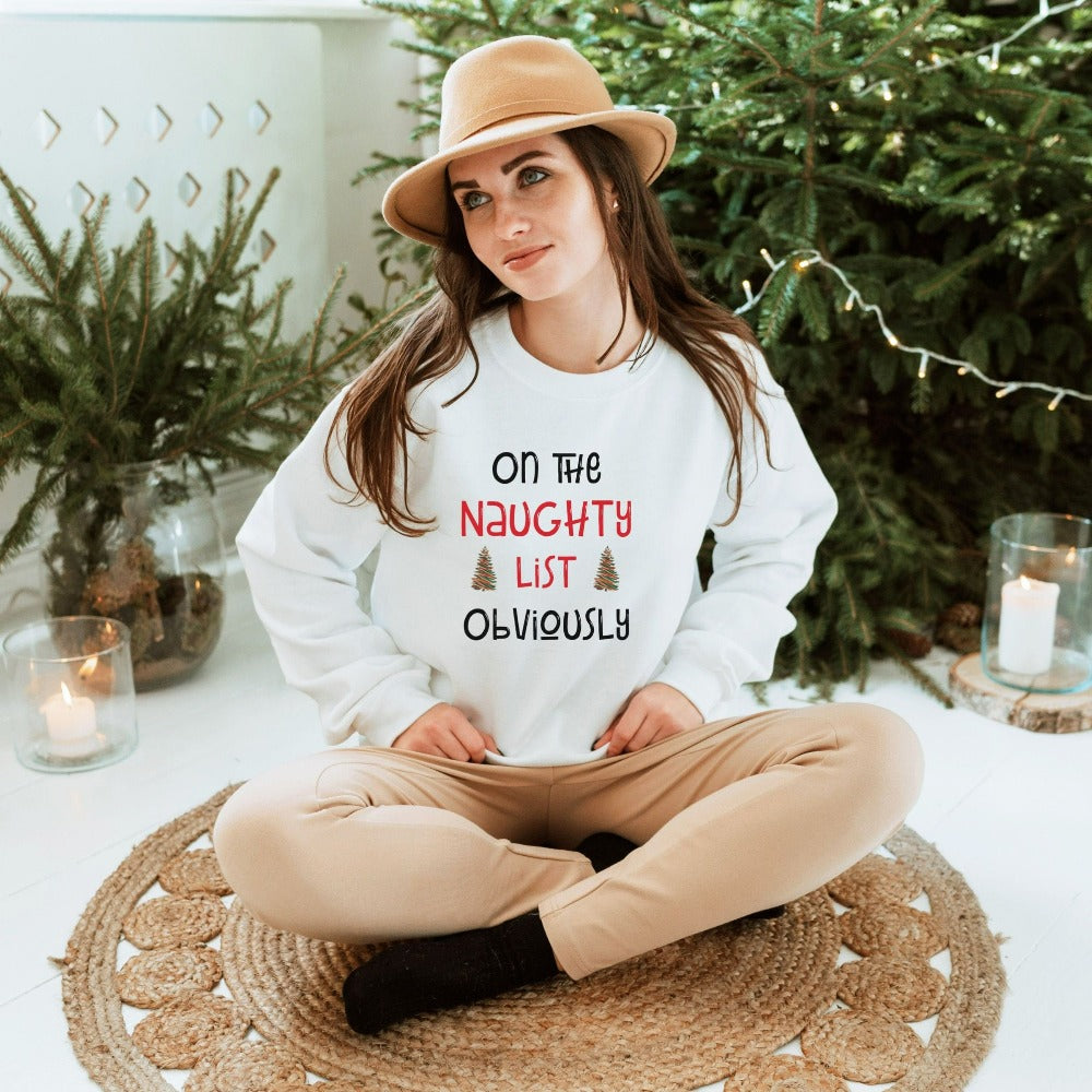 Womens Merry Christmas Sweatshirt, Funny Santa Outfit for Ladies, Holiday Winter Sweater, Christmas Gift for Family, Xmas Sweatshirt