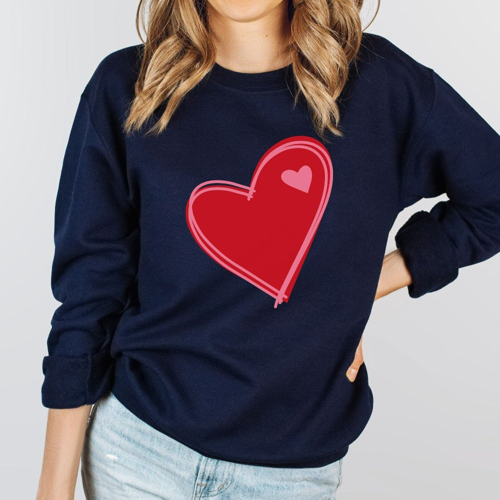 Womens Valentine's Sweatshirt, Valentines Sweater Top, Teacher Valentines Day Sweatshirt, Valentine Day Shirt for Kids Toddler Youth 