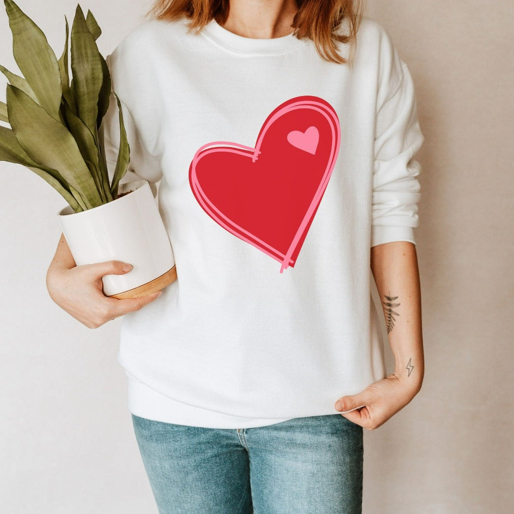 Womens Valentine's Sweatshirt, Valentines Sweater Top, Teacher Valentines Day Sweatshirt, Valentine Day Shirt for Kids Toddler Youth 