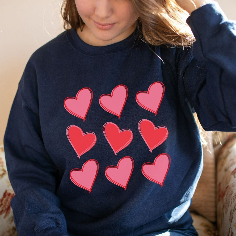 Womens Valentines Day Gift, Love Heart Top, Love Sweatshirt Gift for Her, Valentine's Crew Group Shirt Ideas, Besties Shirt for Vday 